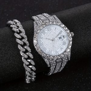 Luxurious Men's Hip-Hop Watch with Sparkling