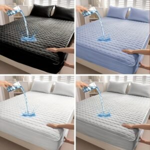 1pc Solid Color Waterproof Mattress Protector
