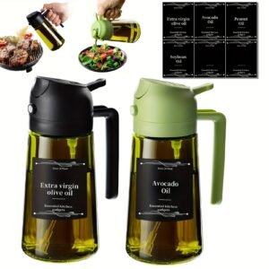 2pcs Kitchen Glass Olive Oil Dispenser