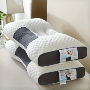 1pc Ergonomic Orthopedic Neck Pillow with Quilted Design