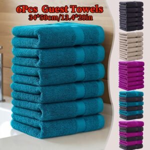 6 Luxury Soft Bath Towel – Ultra Absorbent & Quick-Drying with Hanging Loop